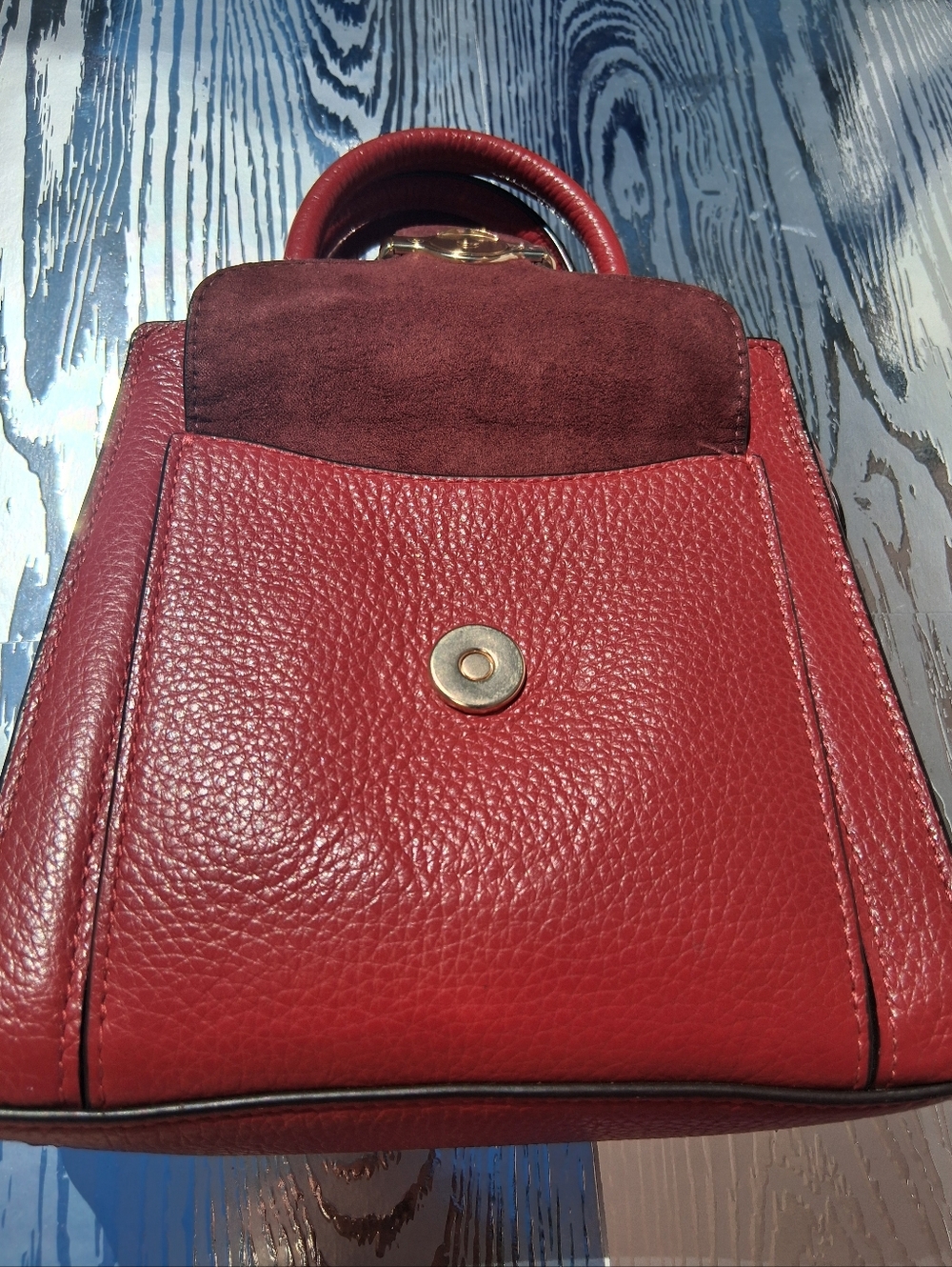 Coach Red Pebbled Leather Crossbody Bag With Matching Wallet - Picture 3 of 7